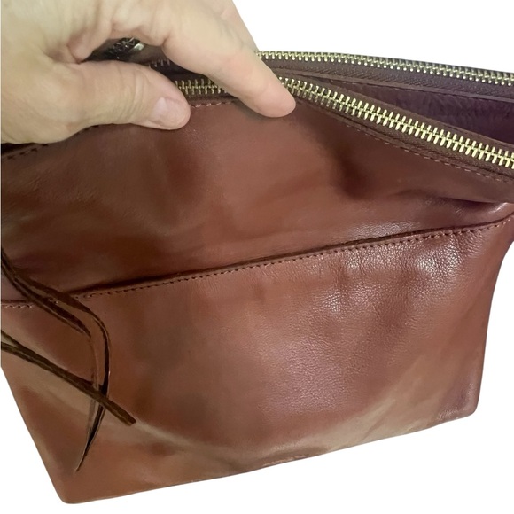 Margot Mickey double fold and zip shoulder bag in Brown Leather Crossbody Bag - Picture 8 of 8
